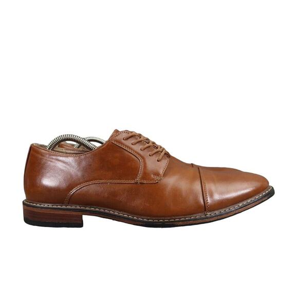 Dexter Shoes Mens 10 Oxford Derby Classic Cap Toe Formal Dress Brown Memory Foam - Picture 2 of 16
